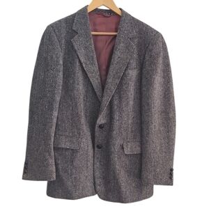 Woodmere 100% Pure Wool Herringbone Blazer 42 Men"s Classic Tweed Office Wear